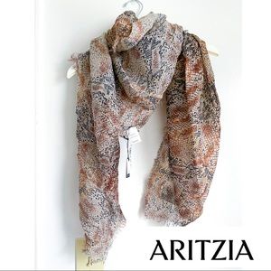 ARITZIA AUXILIARY Python Snakeskin Wool Blanket Scarf